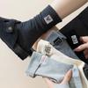 Женские носки до середины икры в корейском стиле с вышивкой в виде сердца, смайлика и букв