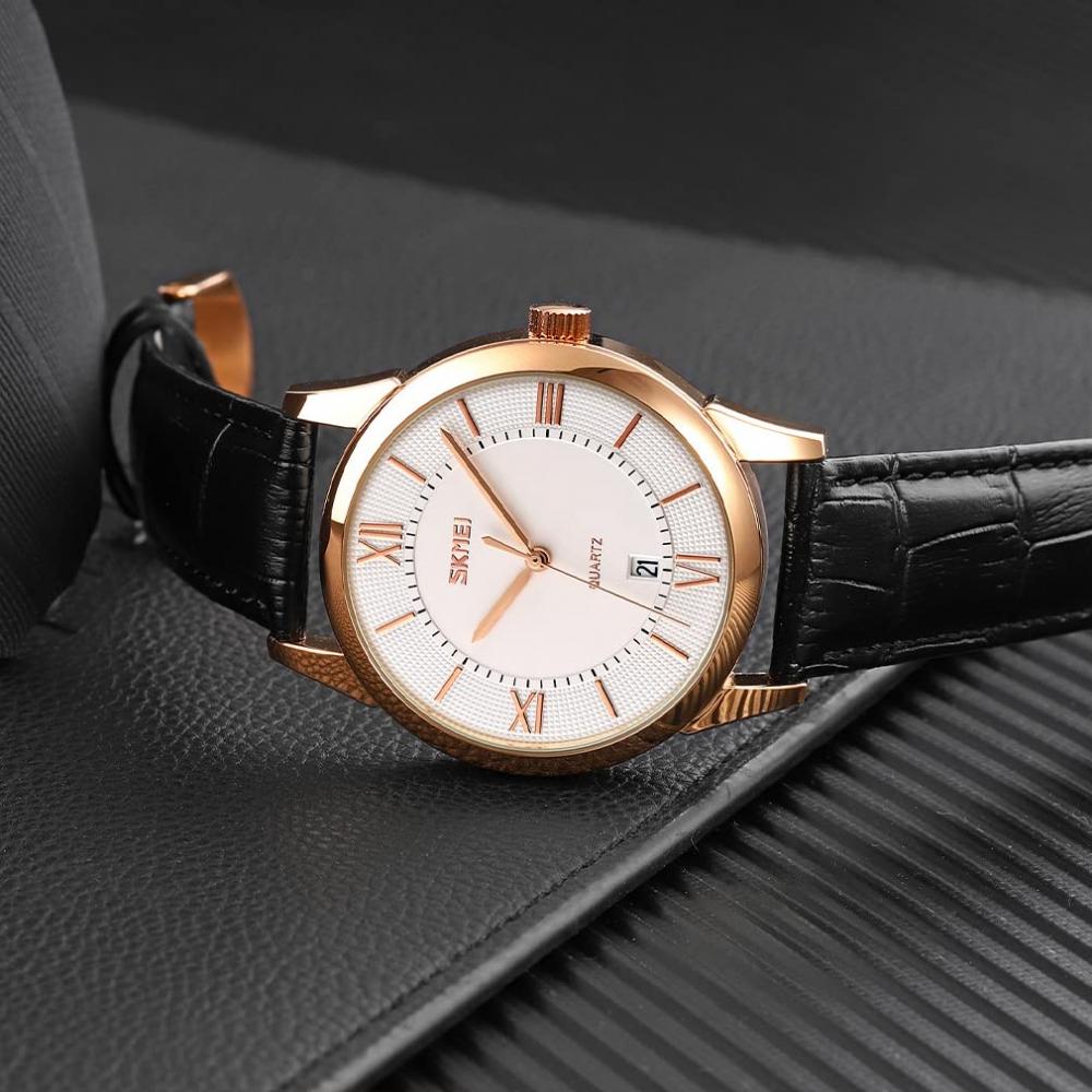 Часы для мужчин, Простые, Стильные, Наручные часы, Мужские часы, Классические, Черные, Кожаный ремешок, Водонепроницаемые, Брендовые деловые, Аналоговые, Для школьников, Нежные