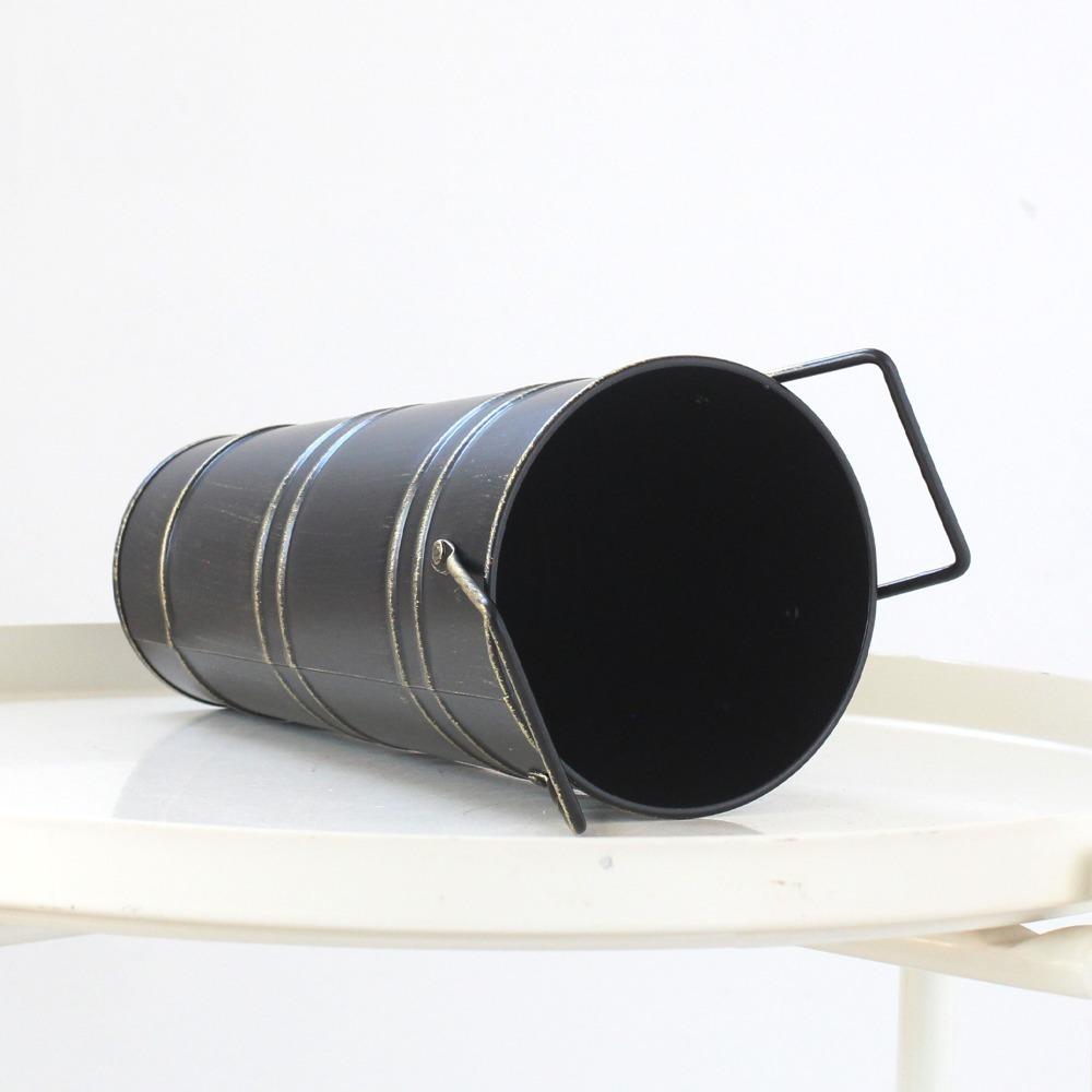 Retro Style Iron Vase Pastoral Style Flower Pot New Flower Arranging Bucket Office