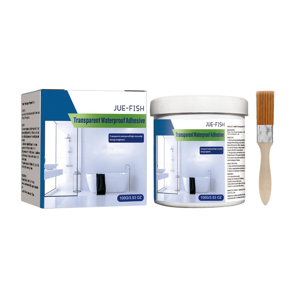 JUE-FISH Прозрачный водостойкий клей Прозрачное водостойкое покрытие для ванной комнаты Балкон Без кирпича Крыша Герметичный клей