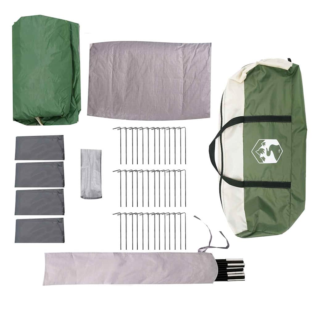 Family Tent for 20 Persons Green and White 745 x 700 x 217 cm