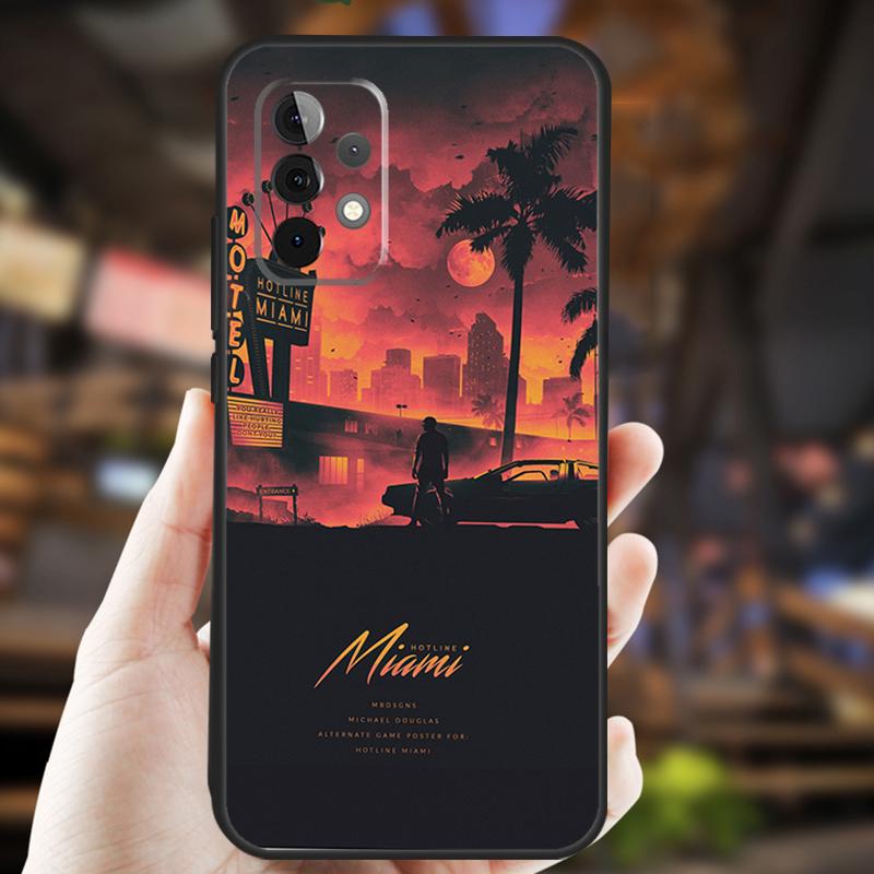 Игровой чехол Hotline Miami для Samsung Galaxy A34 A06 A05 A32 A16 A55 A36 A26 A54 A14 A22 A52 A35 A15 A53 A13 A56