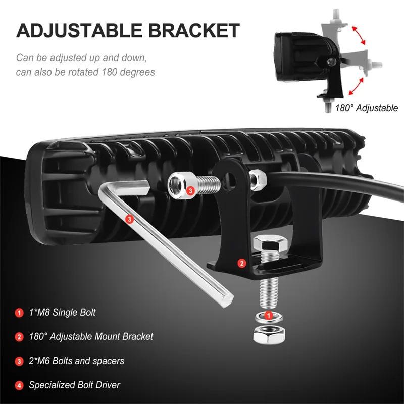1/2 шт. Универсальный светодиодный прожектор для мотоцикла DC12-80V 6500K, белый свет, вспомогательная фара, рабочее освещение, противотуманные фары