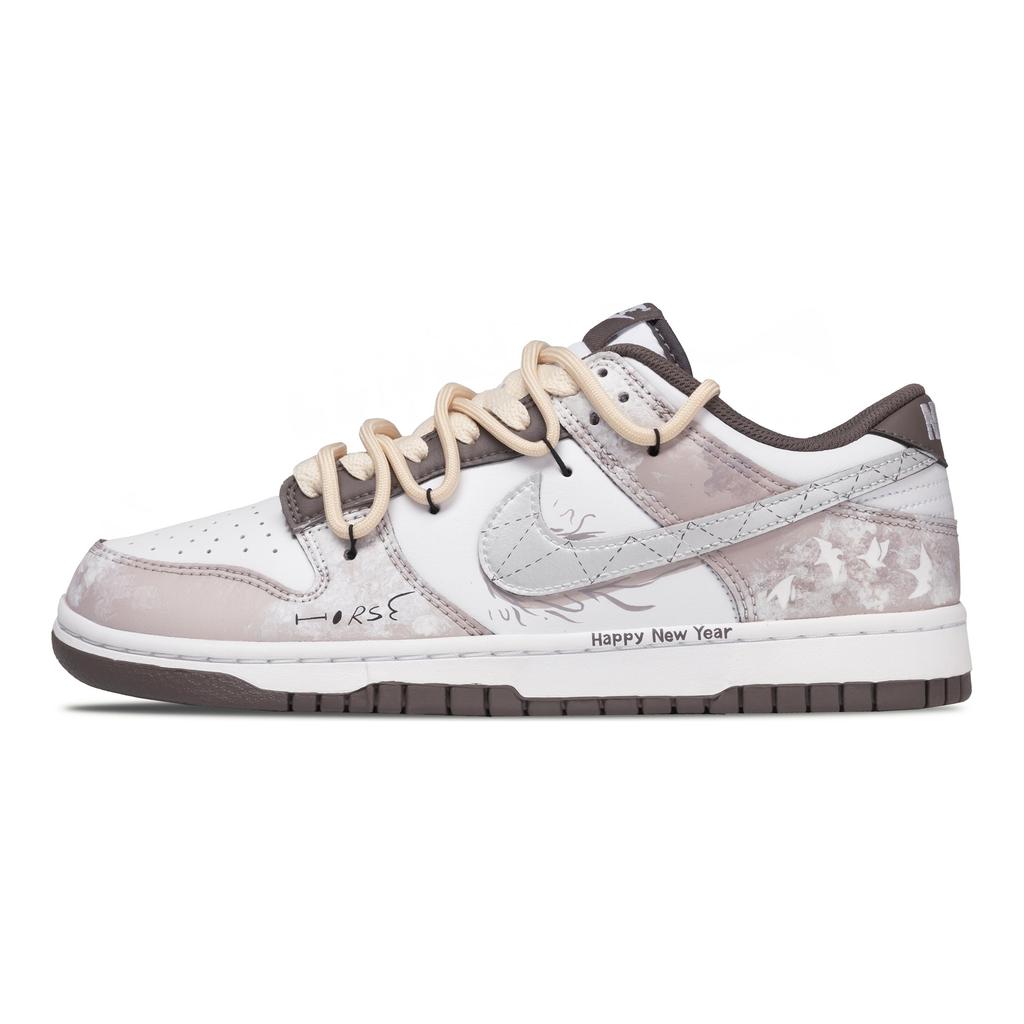 Nike Кроссовки Dunk Iris Butterfly Shadow Устойчивые к истиранию Дышащие Низкие Скейтбордические Мужские Розово-коричневые HF5441-111(Команда28-)