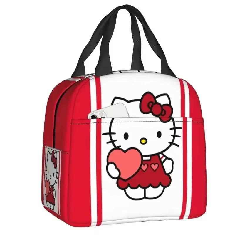 Сумка-ланчбокс Hello Kitty Большой вместимости Мешок для риса Сумка для бенто Сумка-тоут Водонепроницаемый Ланч-бокс Термосумка