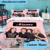 Custom Name 3PCS Kpop Fashion Bedding Set Including 1pc Duvet Cover And 2pcs Pillowcases for Bedroom, Dormitory Gift Home Decor