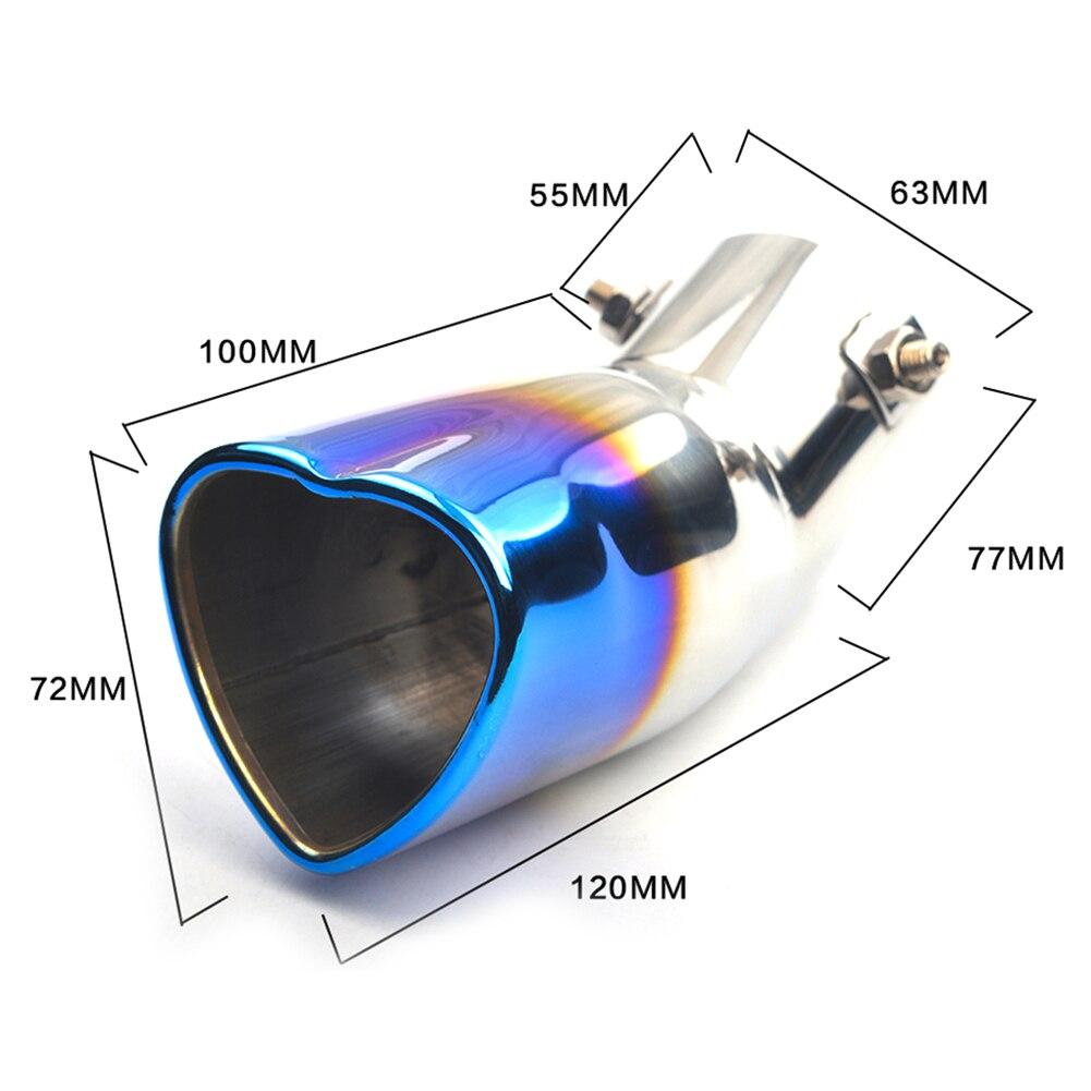 Универсальный глушитель выхлопной трубы с внутренним диаметром 2,5 дюйма, впускной патрубок с болтовым креплением в форме сердца, автомобильный универсальный выпускной глушитель из нержавеющей стали