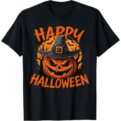 Happy Halloween Scary Pumpkin Witch Holiday T-Shirt, Size S-5Xl