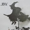 Decorative Wind Spinner Garden Witch Spinner, Halloween Yard Art Metal Outdoor Whimsical Silhouette Stake, Flying for Lawn Patio Pathway Fall