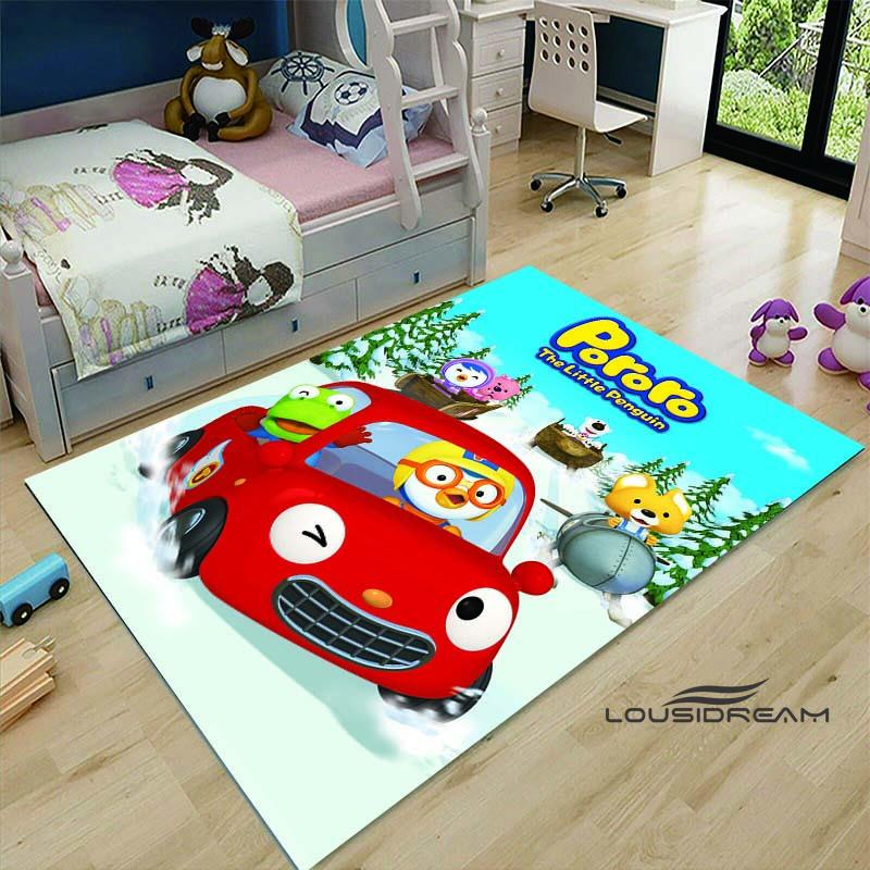 2026Cartoon P-Pororo-Park Pattern Carpets 15 Sizes Living Room Bedroom Bedside Floor Mat Area Rug Kid's Room Play Mat Home Decor