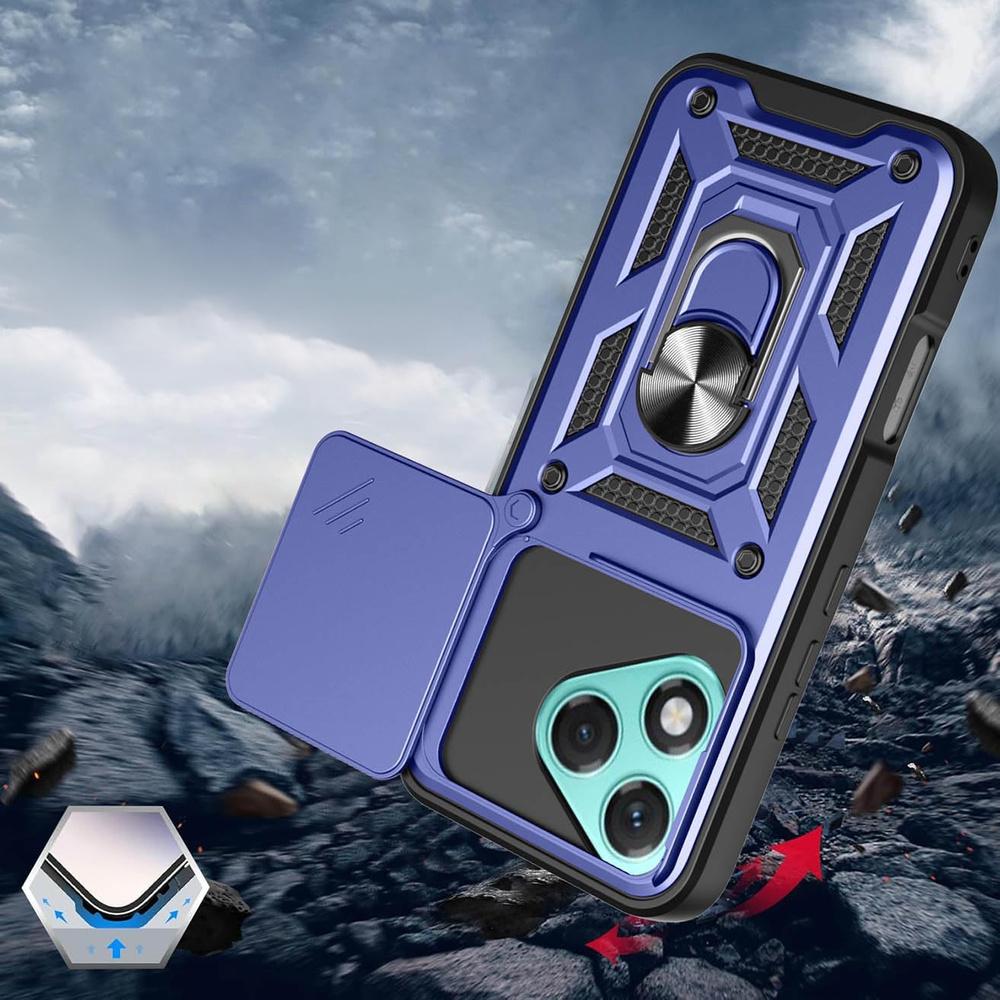 Armored case for Honor 400 Lite, CamShield Slide, blue
