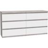 CHELSEA 6-Drawer Chest of Drawers - White/Light Concrete Color - L 154 X D 42.2 X H 79.9 Cm