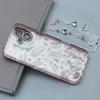 For iPhone 16 Case Butterfly Kickstand PC+TPU IMD Phone Cover with Lens Film / Beaded Strap - Feather Pattern / Pink