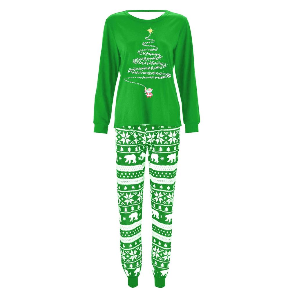 Christmas Prints Family Matching Long Sleeve Tops+Pants Set Family Matching Sets