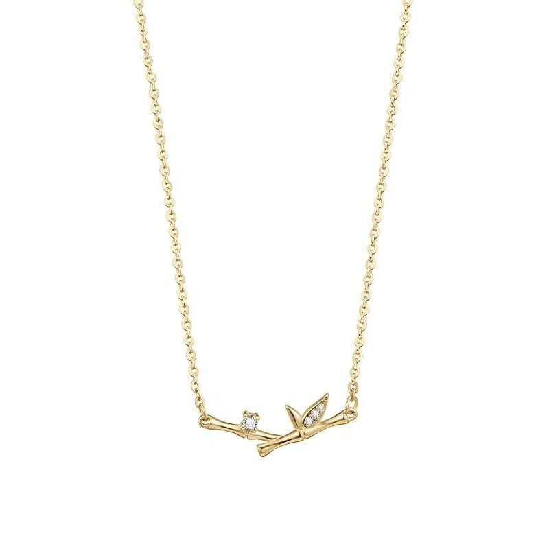 Bamboo Joint Clavicle Necklace Women Elegant Chinese Style Light Luxury Versatile