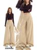 2025 Women's Autumn Khaki Wide-Leg Casual Drapey Floor-Length Pants