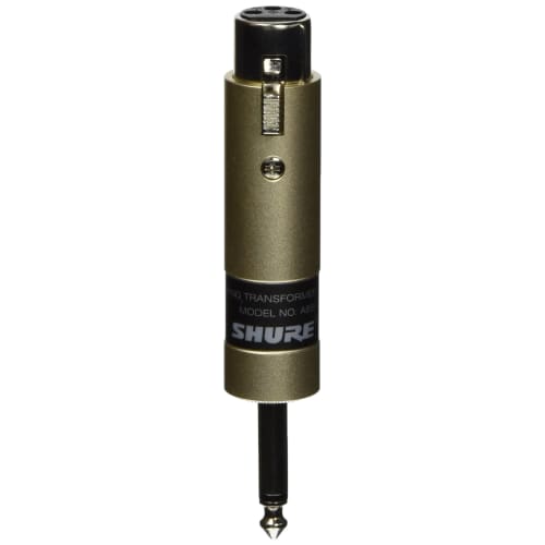 Shure A85F Transformer; Low Z, Female XLR To High Z 1/4-Inch Phone Plug by Shure