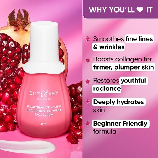 Dot & Key 0.2% Retinol Complex Face Serum with Niacinamide | Multi-Peptides & Hyaluronic Acid| Reduces Fine Lines & Wrinklees | 30ml