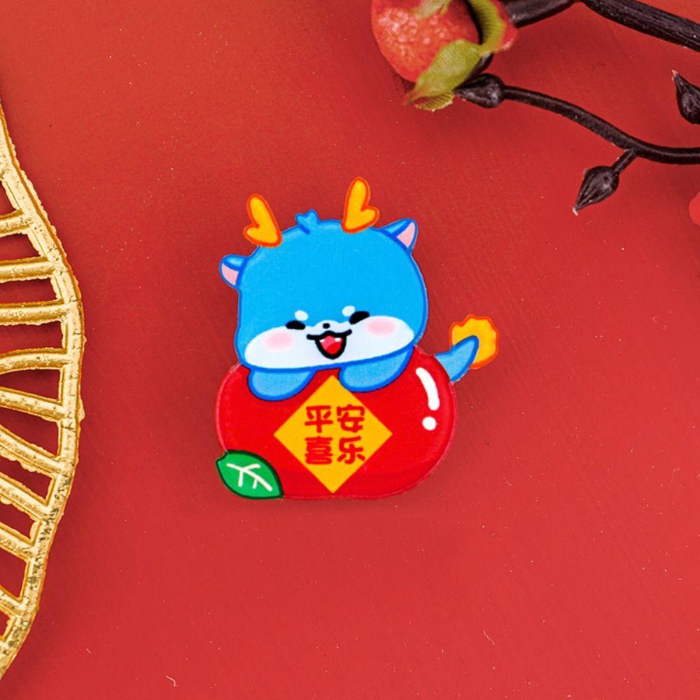 Dancing Lion Lion Dance Brooch Lucky Chinese Style Pin Acrylic Spring Festival Pin Spring Festival