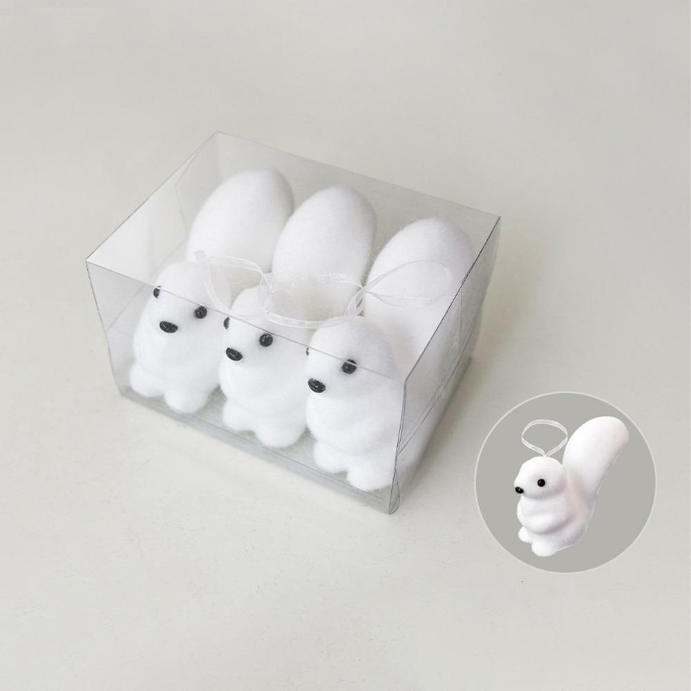 Флокированный Рождественский Подвесной Кулон Елка Белый Медведь Снежинка Подвесной Кулон Домашнее Украшение