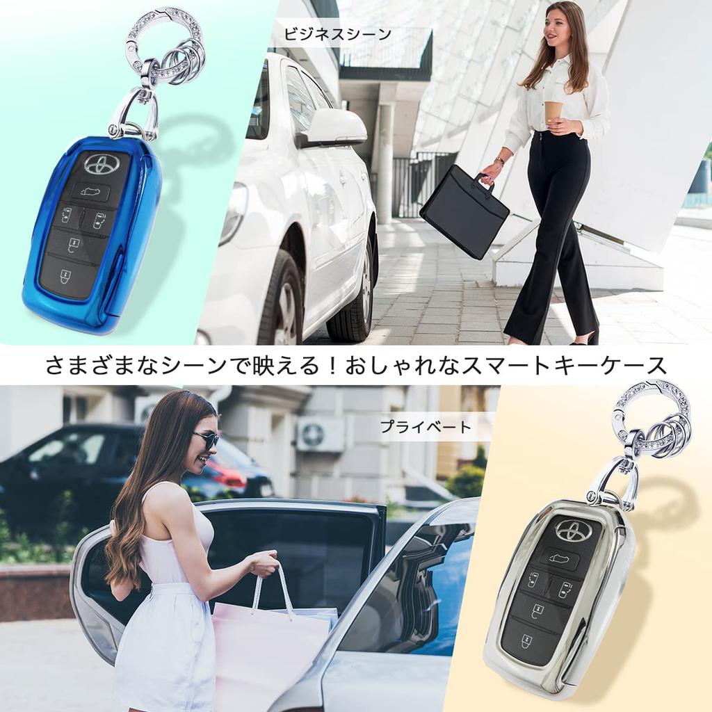 MKMC Smart Key TPU Compatible with Toyota New Models Noah Yaris and Mirai Case, Material, Voxy, (90 Series), Sienta, Cross, (Voxy Noah) (Crystal