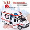 1:32 Tianying Alloy Ambulance/Police Car Model with Sound, Light & Pull-Back Action – Toy for Kids with Openable Doors