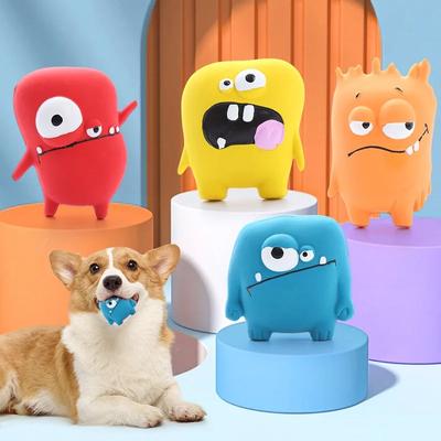 Игрушка для жевания собак, игрушка-мяч для домашних животных, уход за зубами, мультяшный монстр с большим глазом, резиновый латекс, интерактивная дрессировка для щенков, товары для собак
