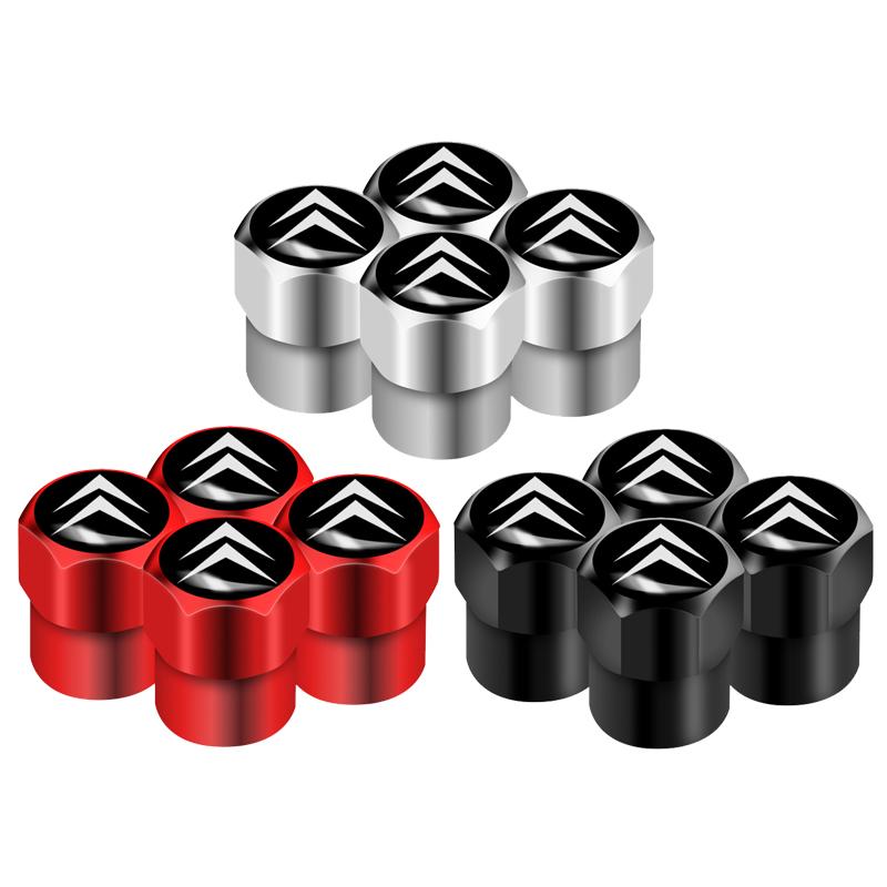 AABFJ1 4Pcs Car Tire Valve Caps Aluminum Car Wheel Stem Air Valve Cap For Citroen C4 C3 C2 DS3 Berlingo Xsara Grand Picasso Jumper Saxo