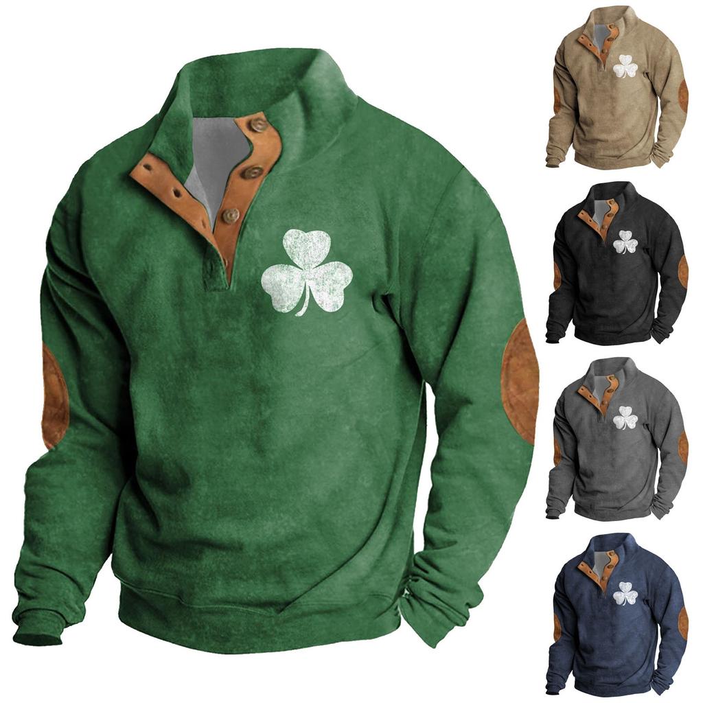 Spring Men's Standing Collar Sweatshirt Is Outdoor Casual Sweaters Tops