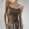 Женский ribbed camisole set Белый Темно-серый Облегающие Топы на тонких бретельках