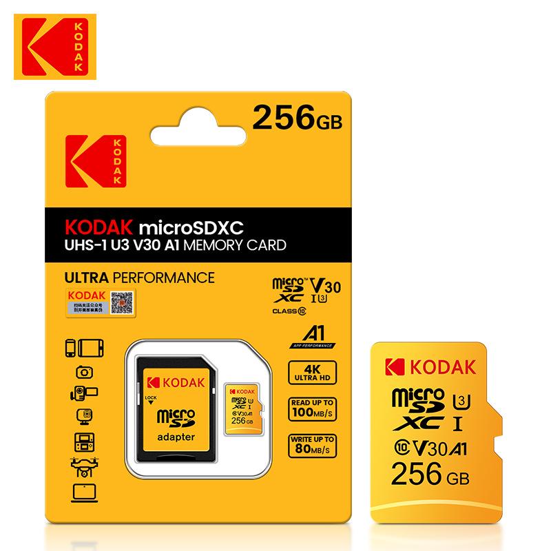 Kodak TF 256G U3 4K HD Memory Card for Driving Recorders and Monitoring