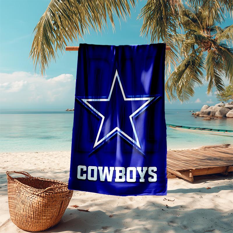 proof beach towel with Dallas Cowboys pattern - soft,absorbent,quick-drying,machine washable - perfect for swimming,camping,bathing