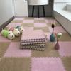 Мягкий Плюшевый Коврик-Пазл из ЭВА 30x30x1 см Толстый Теплый Соединяющийся Ковер для Ползания Малышей для Детей