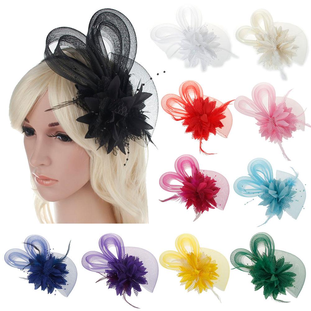 Bridal Jewelry Elegant Flower Women Stylish Hair Ornament Feather Headband Shimmer Headdress