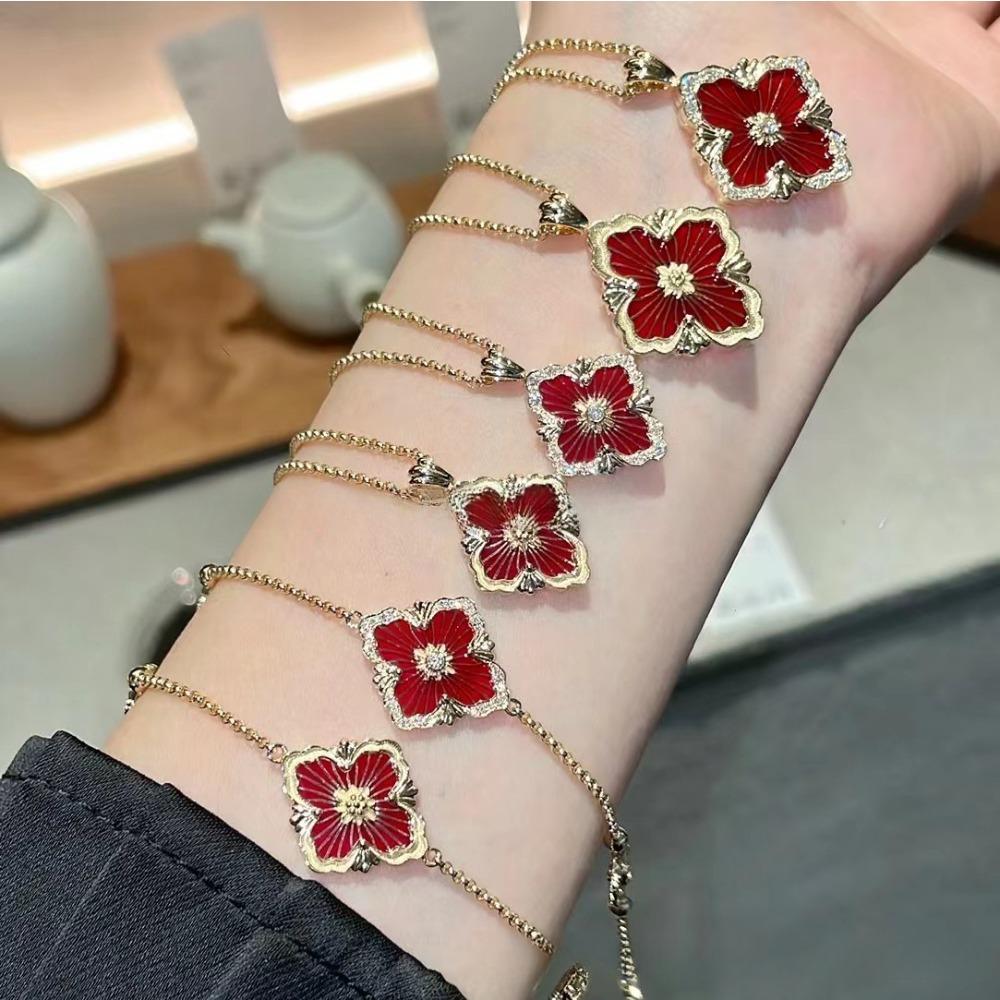 Ожерелье Light Luxury Craft Четырехлистный клевер Белый рябчик Агат Женский кулон