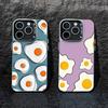 Чехол для телефона Fried egg-ins для iPhone 17,16,15,14,13,12,Pro MAX Черный Матовый Ударопрочный Чехол
