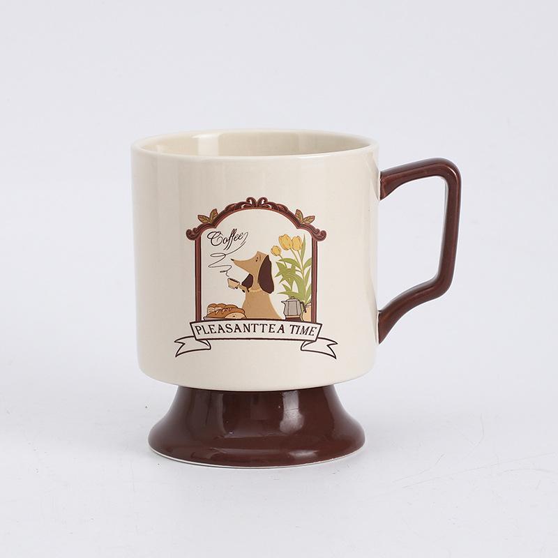 Чашка для мороженого керамическая чашка французская кружка высокая чашка для завтрака кремовый стиль для пары средний и старинный стиль дизайн высокой ценности