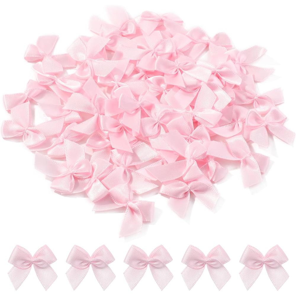 100 шт./набор Разноцветные атласные бантики Нашивки Аппликация Мини галстук-бабочка DIY Одежда Швейное украшение