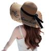 Hat female summer seaside sunshade sun hat Korean bow ribbon large brim sun protection straw hat female