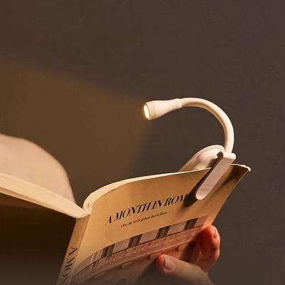 3-цветная мини-светодиодная лампа для чтения, защита глаз, регулируемый зажим, поворот на 360°, перезаряжаемая лампа для чтения в спальне и путешествиях