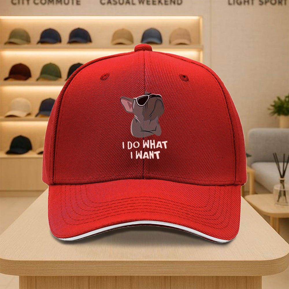 Funny French Bulldog I Do What I Want Baseball Cap Unisex Polyester Casual Adjustable Sports Hat