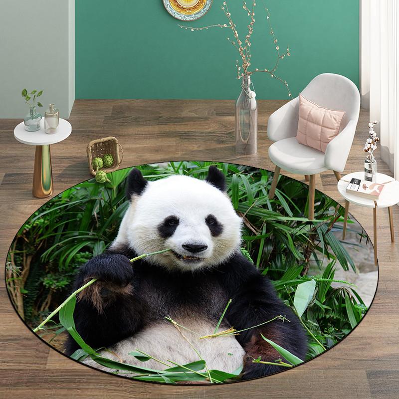 Милый напольный коврик с пандой для детей, круглый детский ковер для комнаты, супер мягкий коврик из микрофибры, губчатый коврик для спальни, моющийся кавайный декор