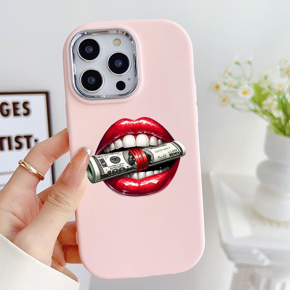 LZ21 Lips Kiss Design Art Soft Phone Case for Samsung S24 Ultra S23 Plus S21 A16 A54 A34 A05s A06 Infinix Hot 40 30i Lens Protection Shockproof Cover