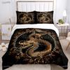 Fashion Dragon and Tiger Battle All Season Duvet Cover Bedding Sets Soft Quilt Cover and Pillowcases Single/Double/Queen/King