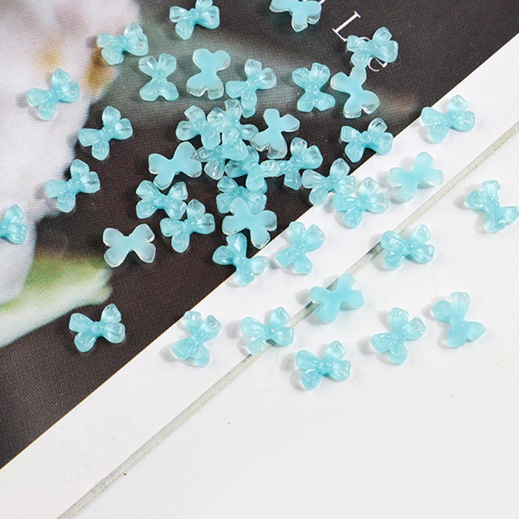Simple Bowknot Nail Charms 3D Resin Ribbon Bows Manicure Accessories DIY Crafts Supplies Resin Bows Nail Decorations