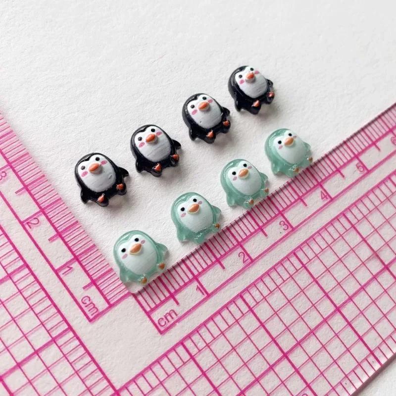 Cute 9mm Resin Mini Penguin Series Flat Back Stone Figurines DIY Wedding Scrapbook Manicure Accessories