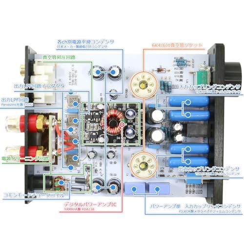 FX-AUDIO-TUBE-04J [Black] Vacuum Tube Hybrid Integrated Amplifier with Digital Amplifier IC