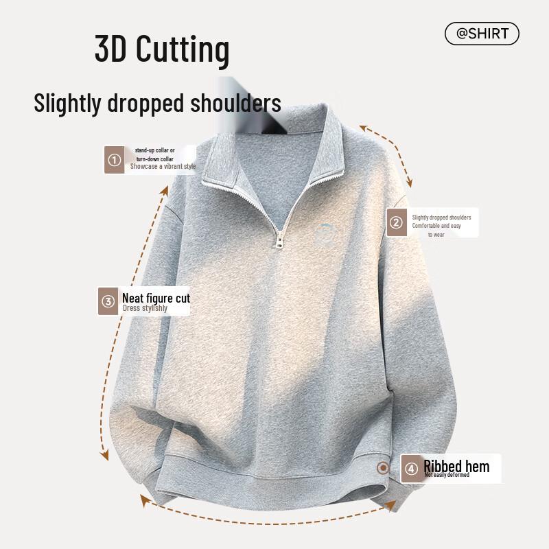 Mark Fairwhale Men's 2025 Fashion Heavyweight Stand Collar Sweatshirt