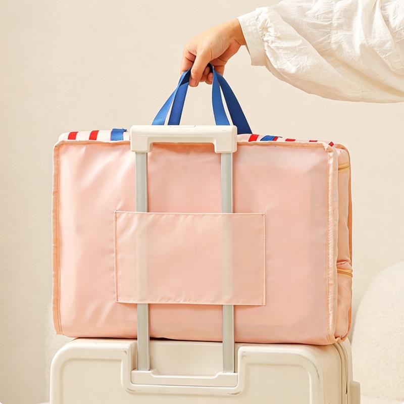 Cartoon Multi-pocket Travel Organizer Bag, Foldable Hanging Storage Pouch with Trolley Sleeve