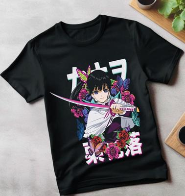 Футболка Kanao Tsuyuri Waifu Girl, Demon Slayer KNY Японская манга аниме одежда